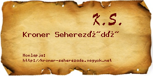 Kroner Seherezádé névjegykártya